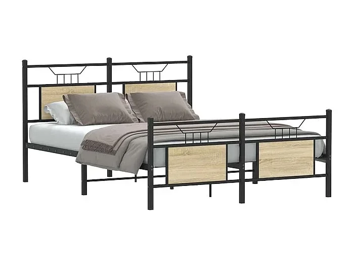 Estructura de cama sin colchón madera roble Sonoma 150×200 cm
