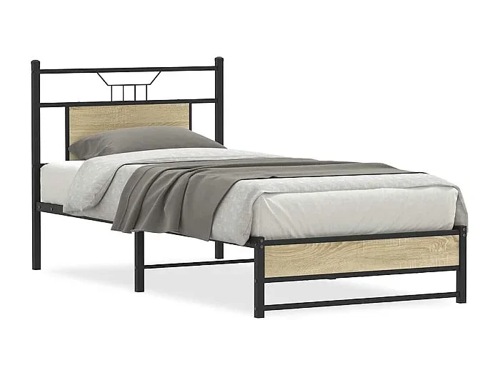 Estructura de cama sin colchón madera roble Sonoma 75×190 cm