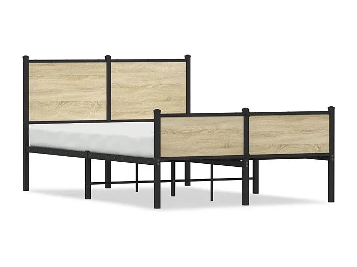 Estructura de cama sin colchón metal roble Sonoma 120×200 cm