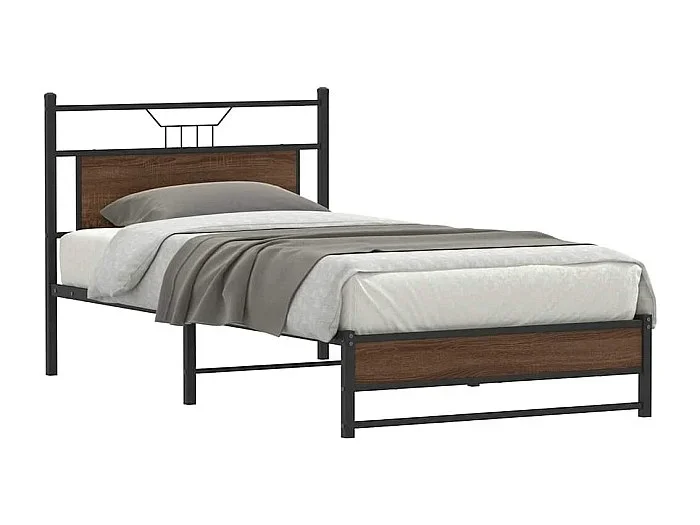 Estructura de cama sin colchón roble marrón 107×203 cm