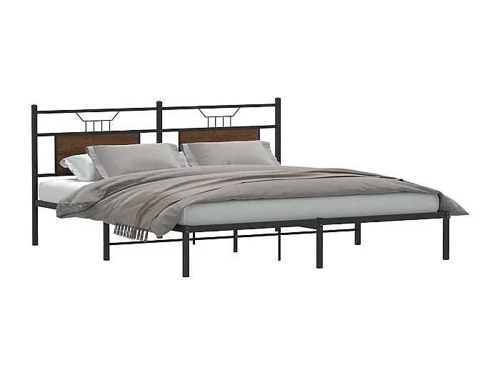 Estructura de cama sin colchón roble marrón 183×203 cm