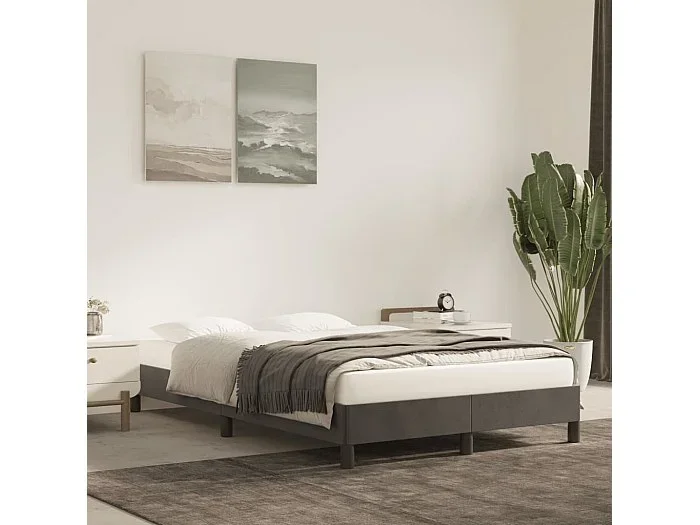 Estructura de cama sin colchón terciopelo gris oscuro 120x190cm