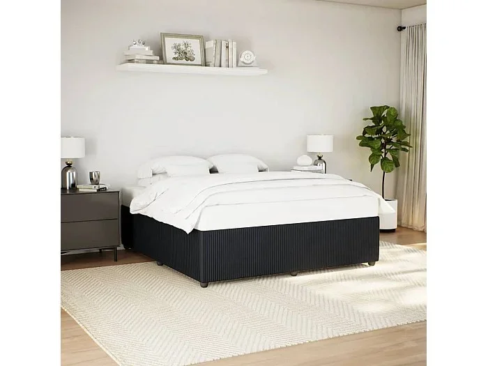 Estructura de cama sin colchón terciopelo negro 180×200 cm
