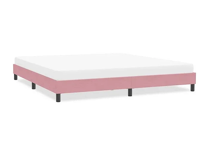 Estructura de cama sin colchón terciopelo rosa 200×210 cm