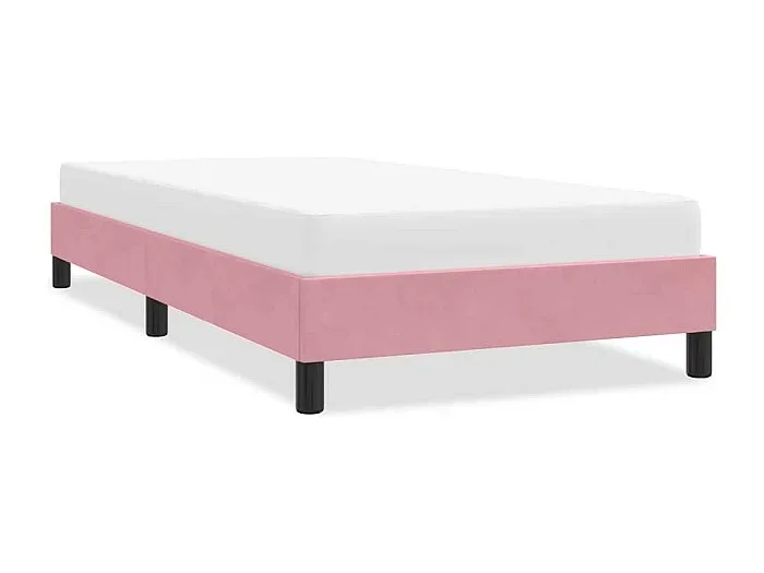 Estructura de cama sin colchón terciopelo rosa 80×220 cm