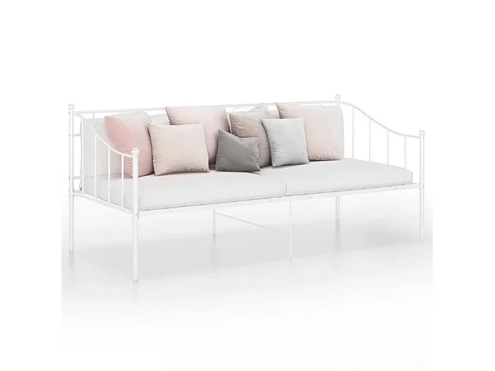 Estructura de sofá cama de metal blanco 90×200 cm