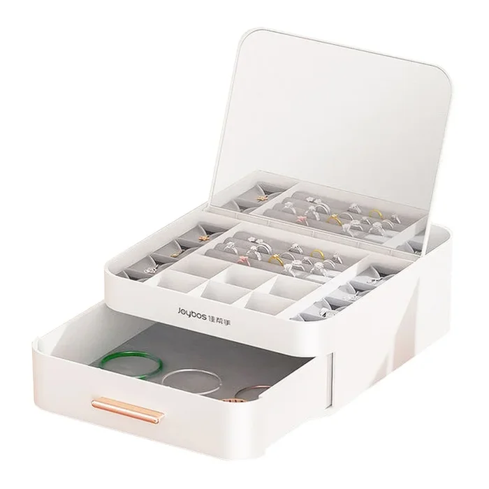 Estuche portátil organizador de joyas con espejo Joybos