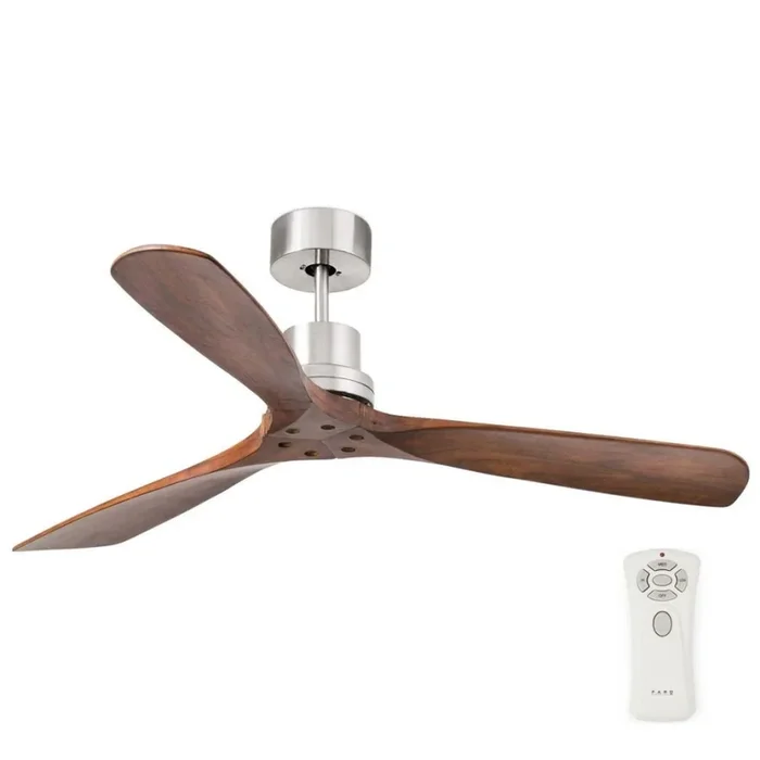 FARO 33370DC – Ventilador de techo LANTAU marrón/cromo mate Ø 132 cm + control remoto