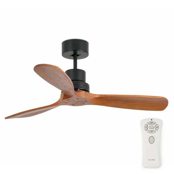 FARO 33517DC – Ventilador de techo MINI LANTAU madera/negro + mando a distancia