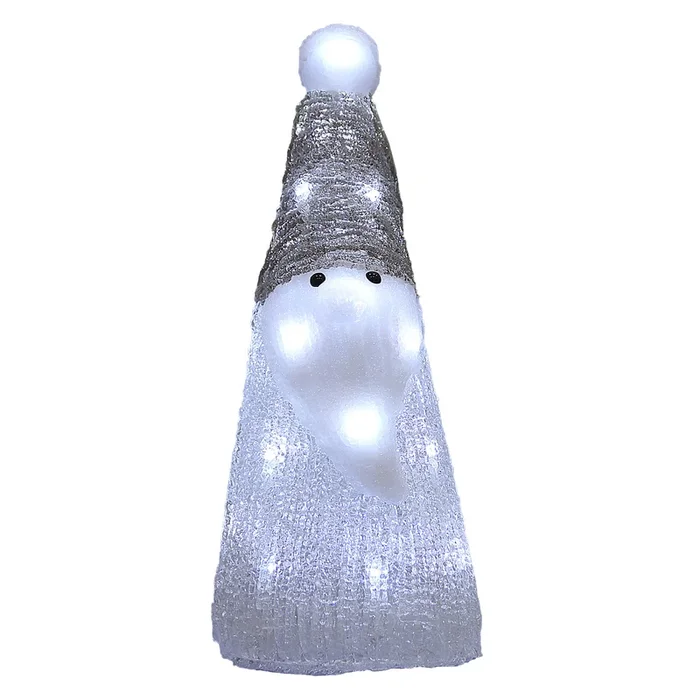 Figura navideña acrílica Papá Noel blanco LED