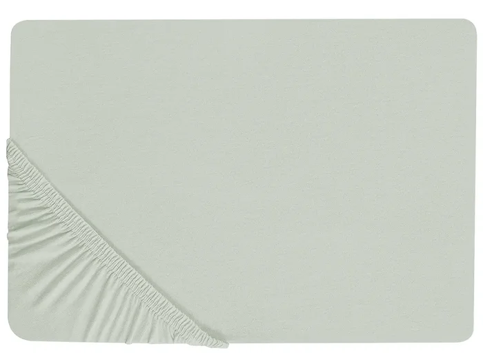 Fitted Sheet JANBU Cotton 180 x 200 cm Light Green