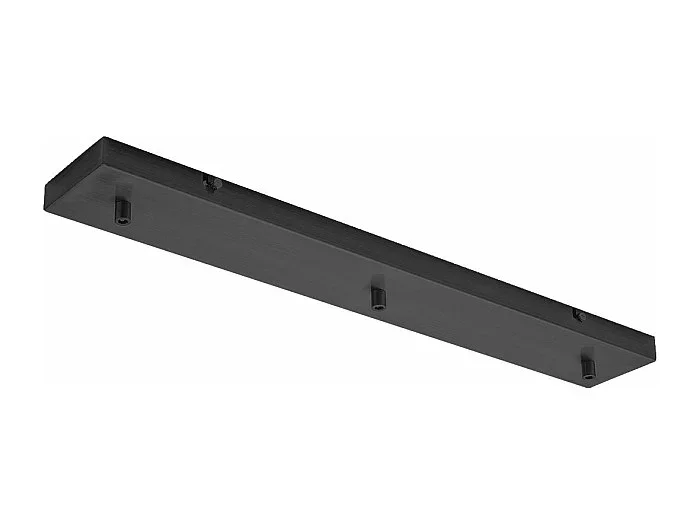 Florón rectangular de metal Alice negro IP20 para lámparas colgantes – Base de techo moderna, conexión central, fácil instalación