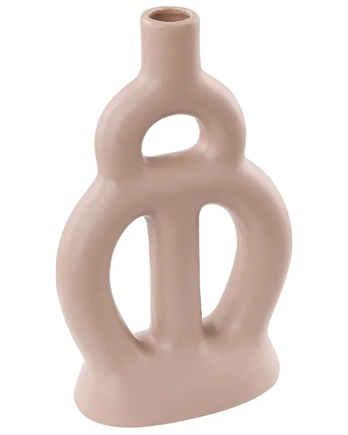 Flower Vase KOZANI Ceramic 28 cm Sand Beige