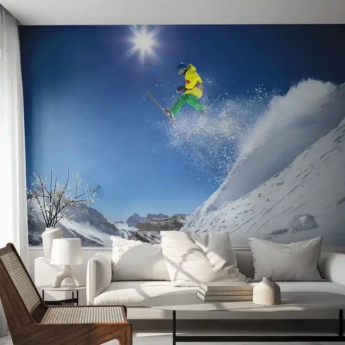 Fotomural Autadhesivo Deluxe Sticker – Bailando con las montañas – Deporte, Esquiar, Invierno – 300×210 cm