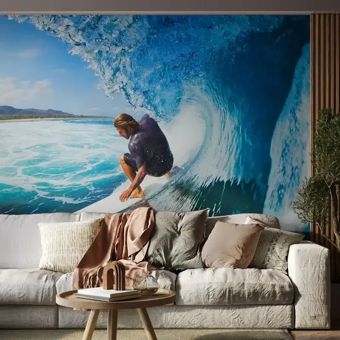 Fotomural Premium Canvas – Bailando con las olas – Deporte, Surf, Tabla de surf – 250×175 cm