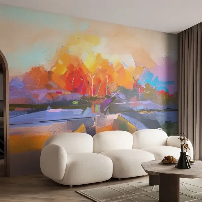 Fotomural Premium Canvas – Llegó el otoño – Paisaje, Pedazo, Naturaleza – 400×280 cm