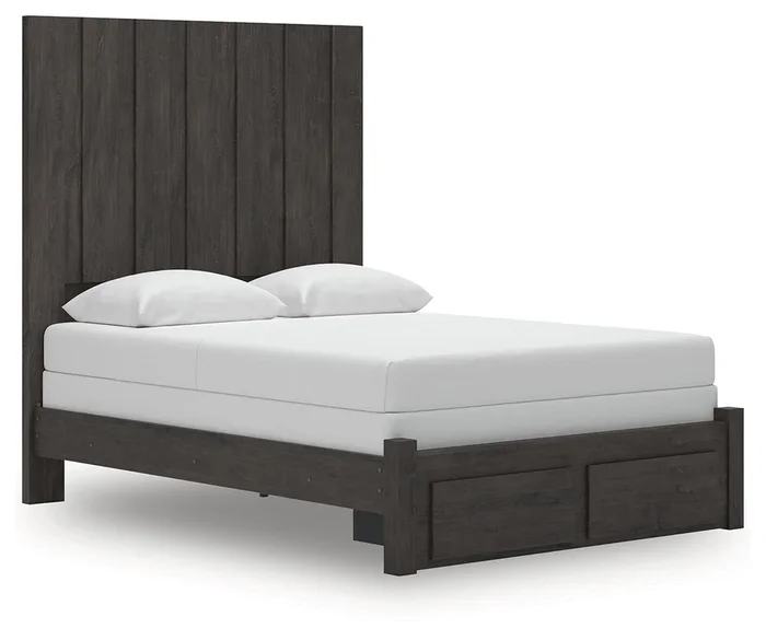 Fraluna Charcoal Queen Panel Storage Bed