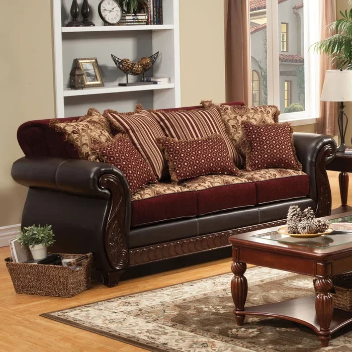 Franklin Burgundy/Espresso Sofa