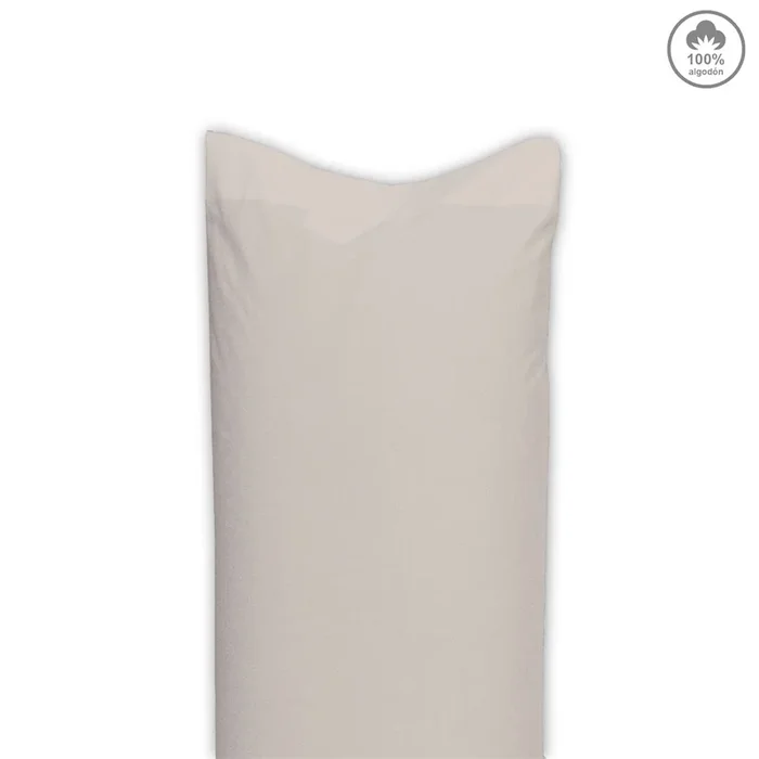 Funda almohada VICTORIA 100% algodón cama 90cm color lino