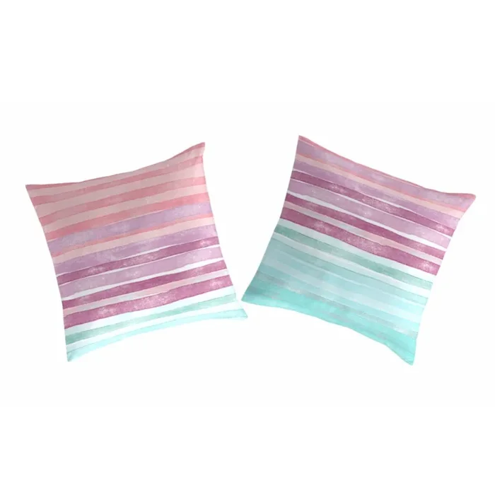 Funda de almohada ELYSE (2) rosa/verde/azul 65×65(2) Cm