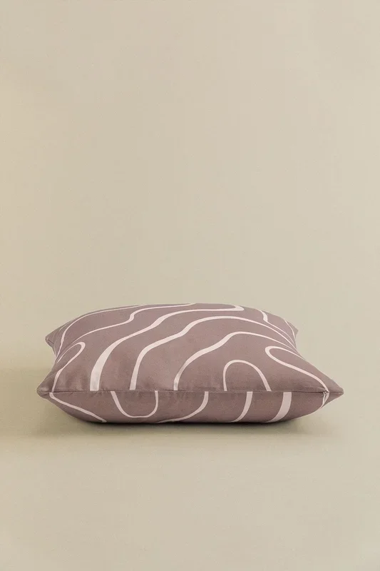 Funda de Cojín Cuadrada en Algodón (60x60cm) Kirikou Style Marrón Moka – SKLUM