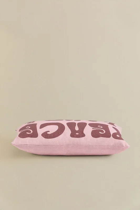 Funda Rectangular en Algodón (30×50 cm) Peace & Love – SKLUM