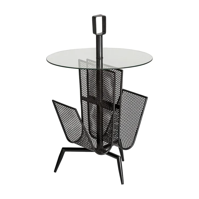 Fussen Mesa Auxiliar, de Hierro, en color Negro, de 45x45x69cm – Lastdeco