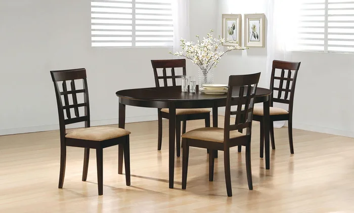 Gabriel Cappuccino 5-Piece Extension Leaf Dining Table Set
