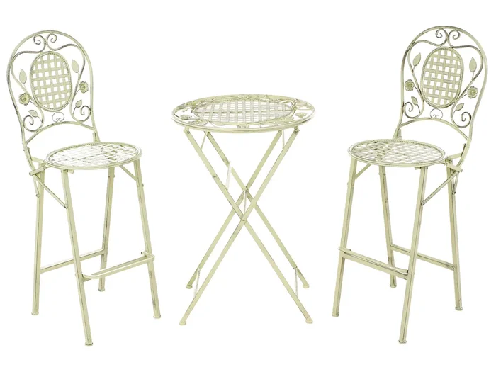 Garden Bar Set Folding BIVIO Metal Light Green