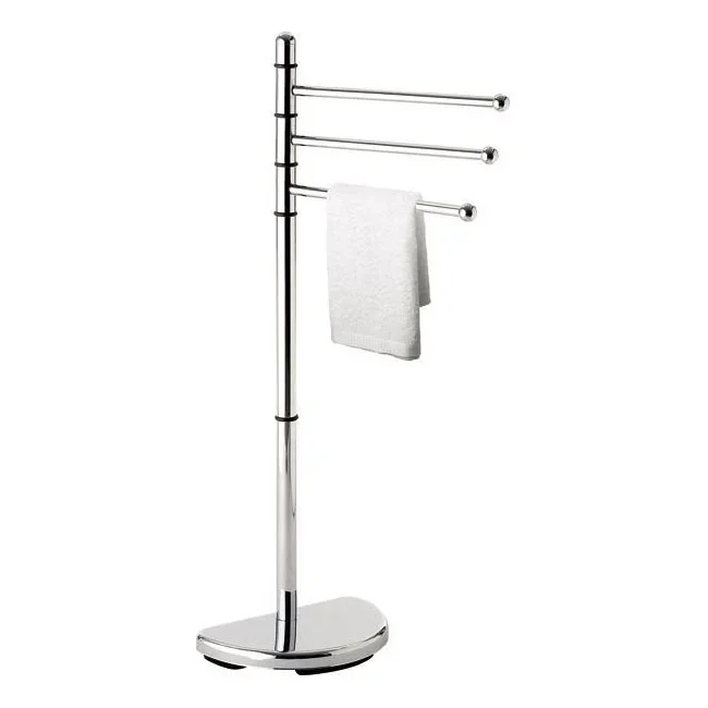 Gedy – Soporte con toallero HIBISCUS de 90,5 cm cromo brillante