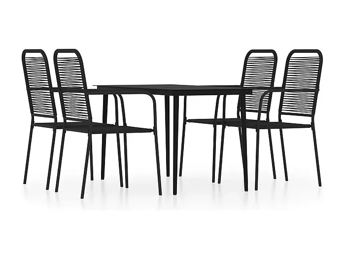 Georgia Ann Juego de comedor de jardín 5 piezas negro