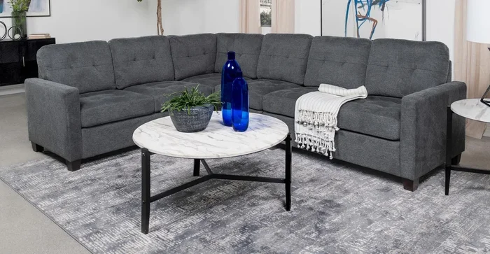 Georgina Steel Grey 4-piece Upholstered Modular Sectional Sofa