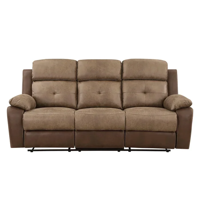 Glendale Brown Microfiber Double Reclining Sofa