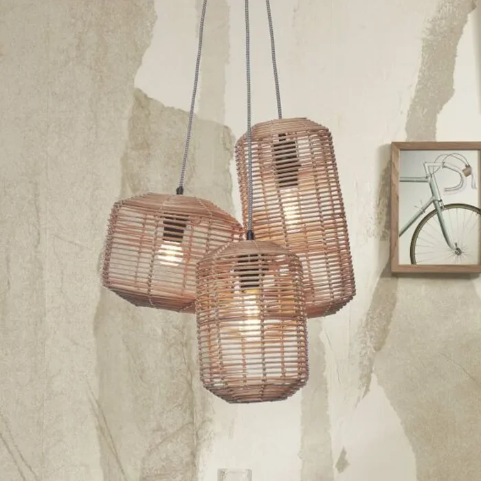 GOOD & MOJO Tanami colgante 3 luces, natural