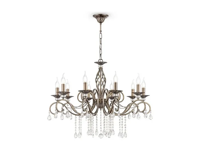 Grace Araña Latón y Cristal, 10 Luces, E14