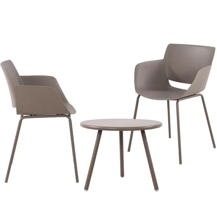 Grupo de asientos Berena Plástico Gris topo 50X158X80 cm