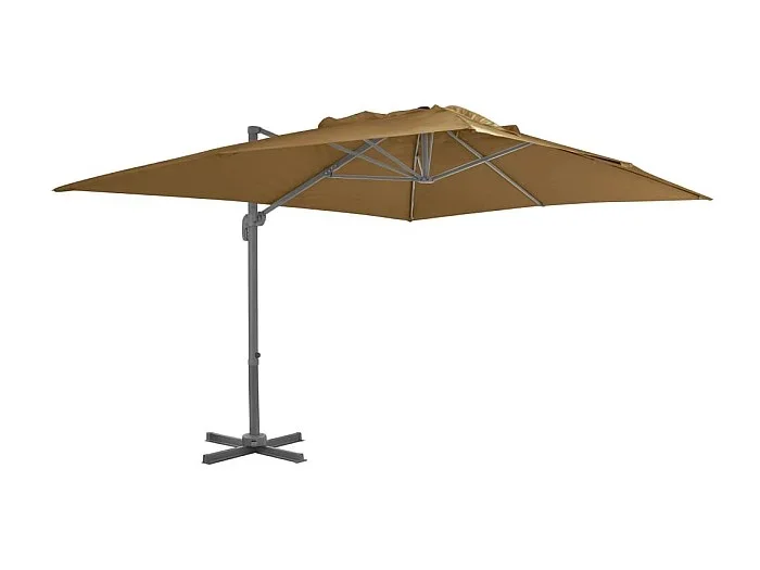 Gunn Sombrilla de jardín con base portátil gris taupe
