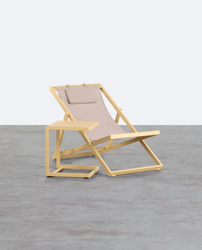 Hamaca Reclinable Rilas y Mesa Auxiliar Kreta de Aluminio Amarillo Wheat – The Masie