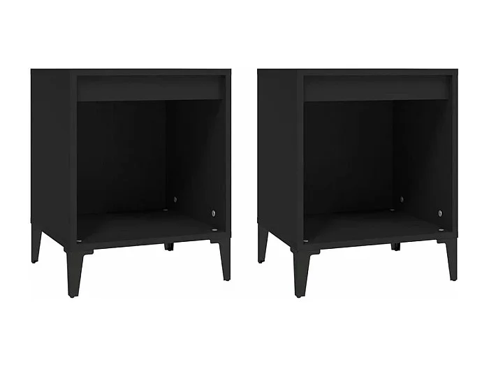 Hartford Mesitas de noche 2 unidades negro 40x35x50 cm