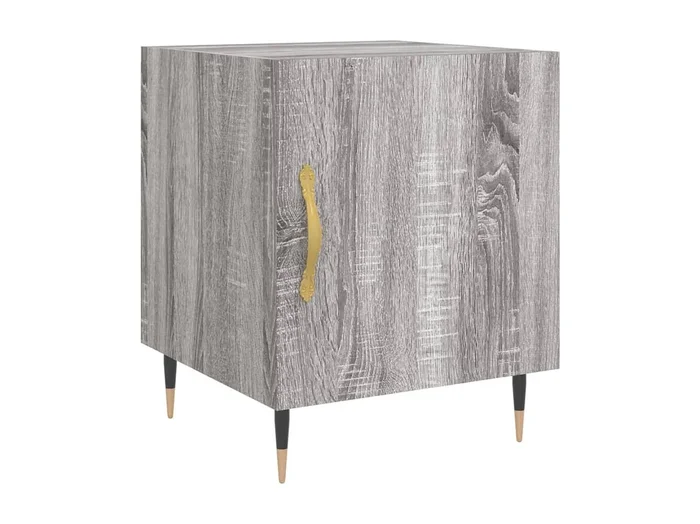 Hayke Mesita de noche madera de ingeniería gris Sonoma 40x40x50 cm