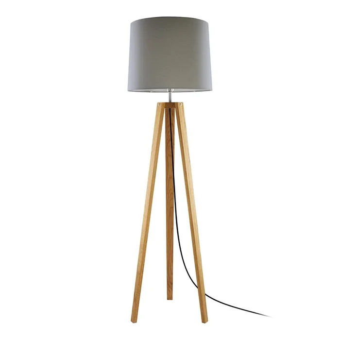 HerzBlut Anni lámpara de pie, roble engrasado/topo