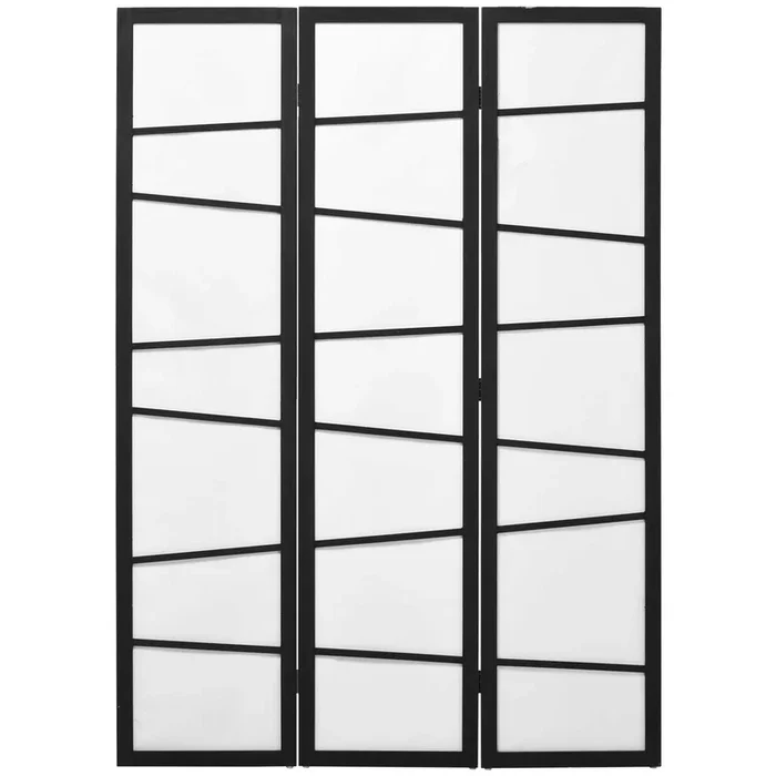 HOMCOM Biombo de 3 Paneles Divisor de Habitación Plegable 120×170 cm Separador de Ambientes de Madera Decoración para Oficina Dormitorio Salón Negro y Blanco