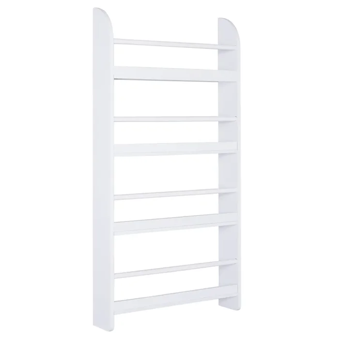 HOMCOM Estantería de Pared de Libros con 4 Estantes Librería Infantil para Hogar Oficina Carga 30kg 59x12x113cm Blanco