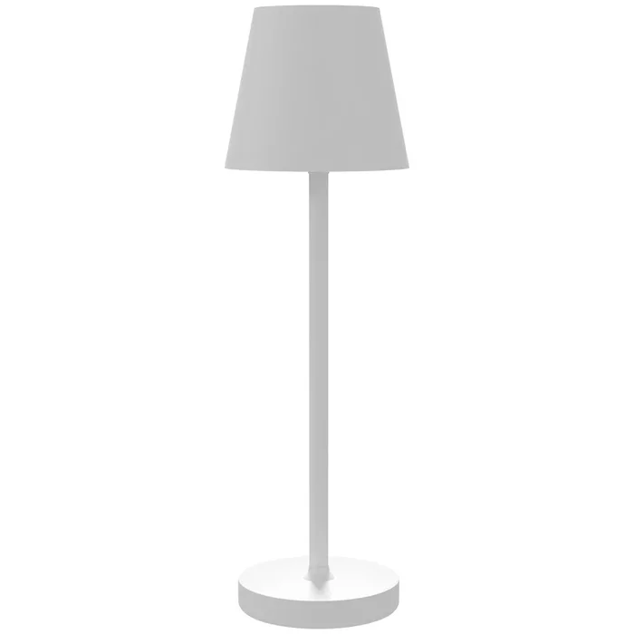 HOMCOM Lámpara de Mesita de Noche Inalámbrica, Lámpara de Mesa Táctil con Luces LED, USB-C Recargable, 3 Temperaturas de Color y Pantalla de Acrílico, para Dormitorio, Salón, Blanco