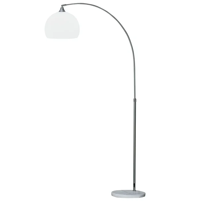 HOMCOM Lámpara de Pie Ajustable en Altura de 130-180 cm Lámpara de Lectura con Interruptor de Pie Casquillo E27 Máx. 40 W y Pantalla Giratoria 350° para Salón Dormitorio Oficina lanco