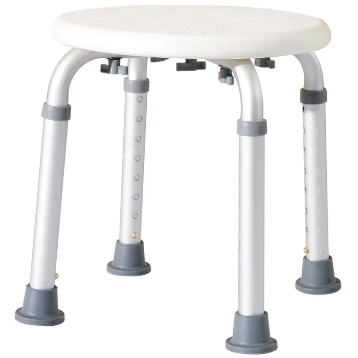 HOMCOM Taburete de Ducha Silla Ducha Personas Mayores Silla para Ducha de Aluminio con Altura Regulable Antideslizante Carga 136 kg para Ancianos y Discapacitados