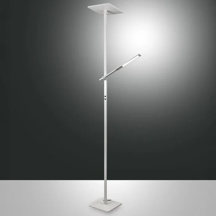 Ideal lámpara de pie LED con brazo de lectura, blanco