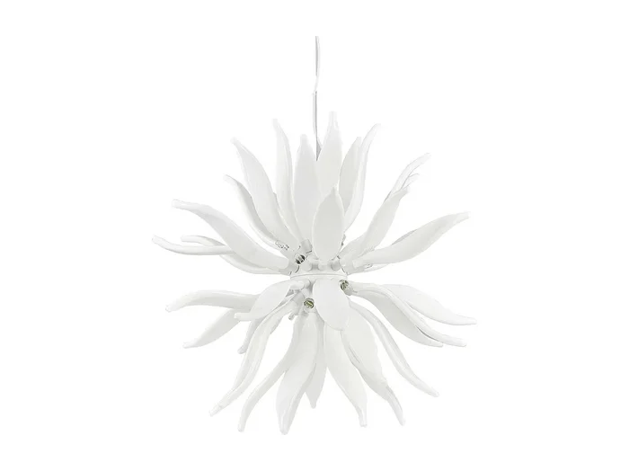 Ideal Lux Leaves – Lámpara colgante de techo grande con 12 luces, blanca, G9