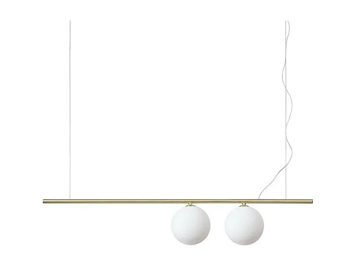 Ideal Lux PERLINE Lámpara de Techo Colgante Barra 2 Luces Latón