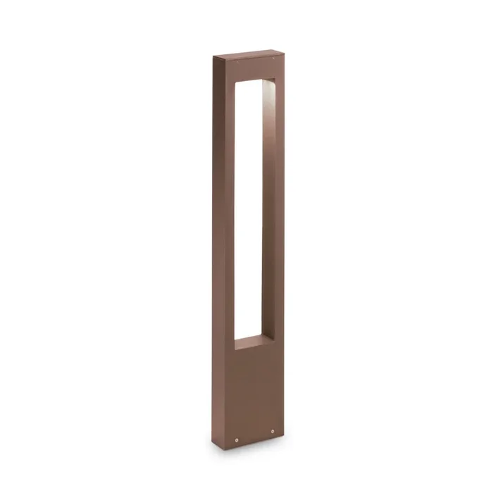 Ideal Lux Vega bolardo luminoso, marrón, aluminio, altura 80 cm